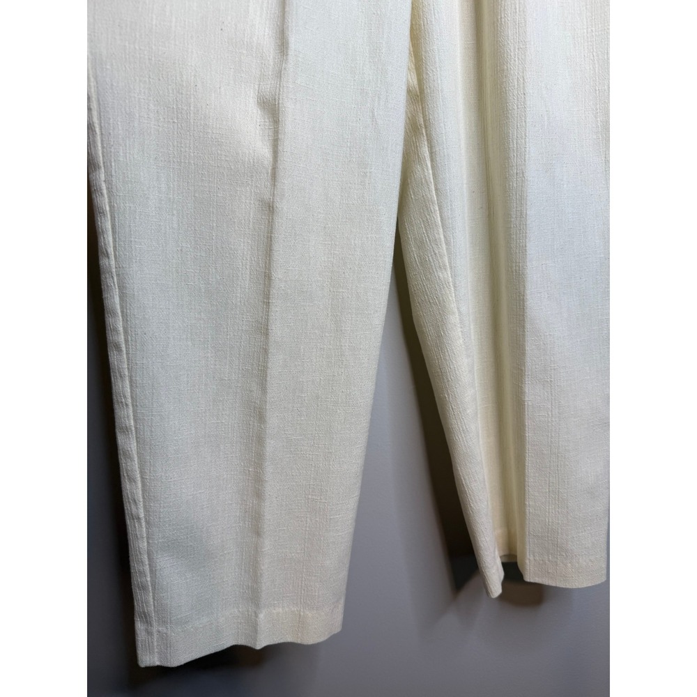 Alfred Dunner Vintage Cream Linen Blend High Rise Elastic Waist Pants sz 10 USA - Picture 4 of 7